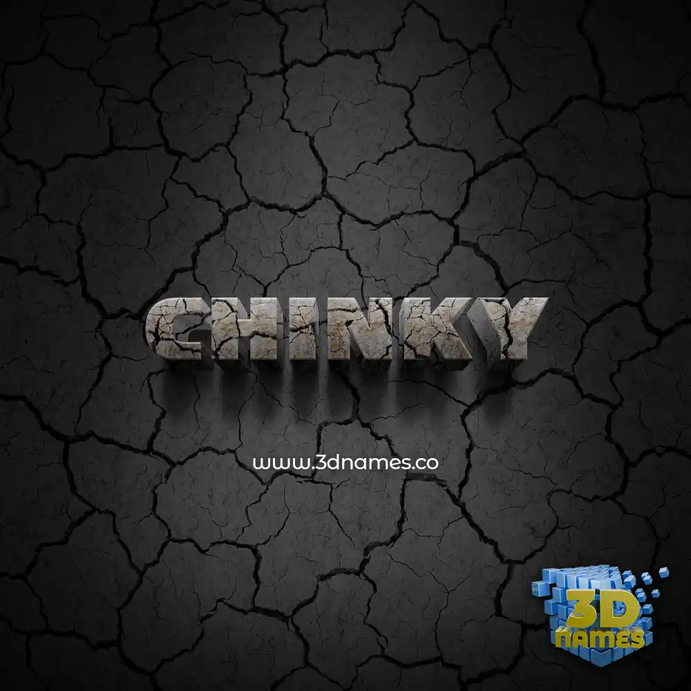 chinky in Cracked Stone style - 3D name wallpaper