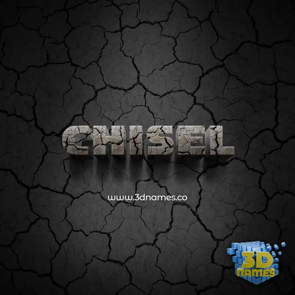 chisel in Cracked Stone style - 3D name wallpaper
