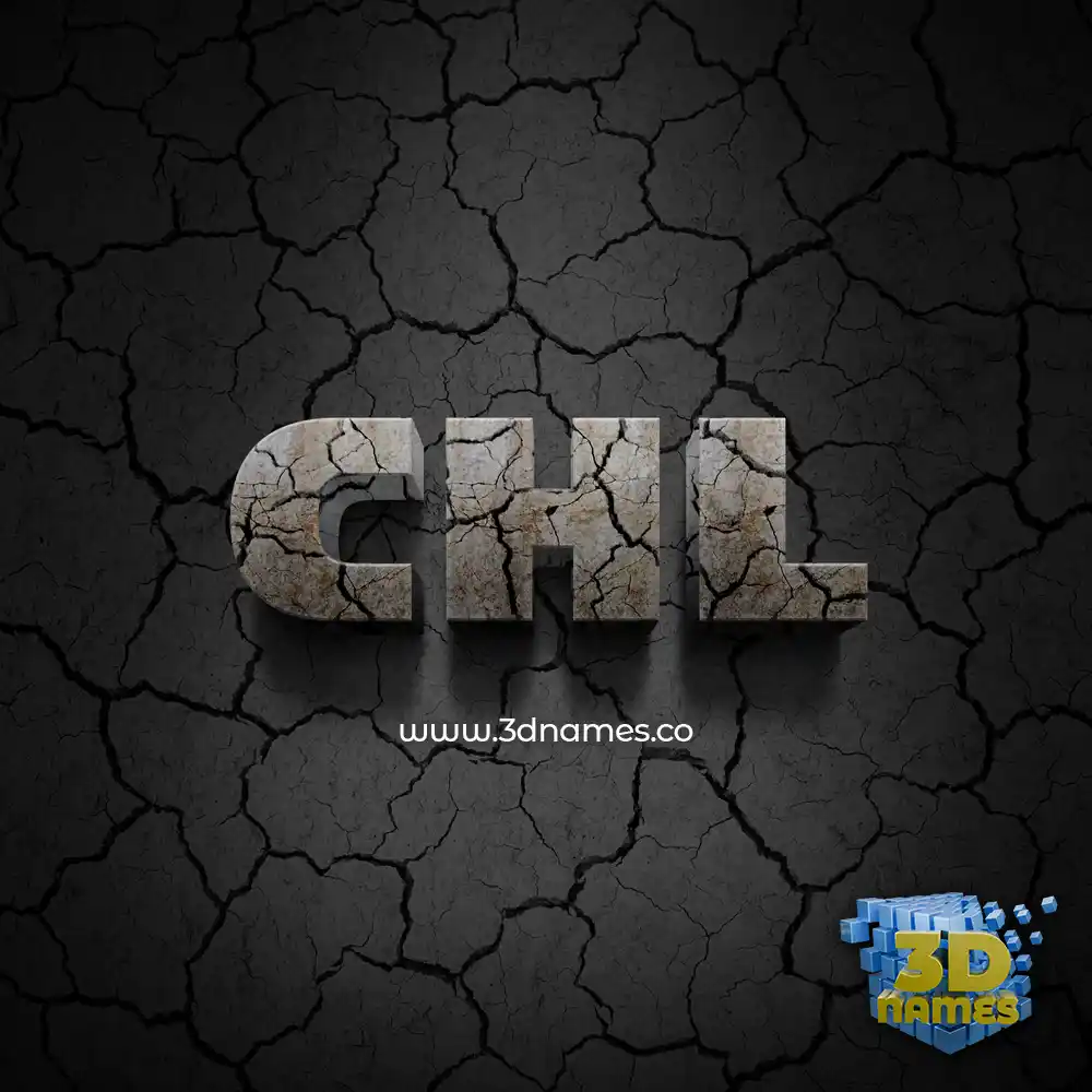 chl in Cracked Stone style - 3D name wallpaper