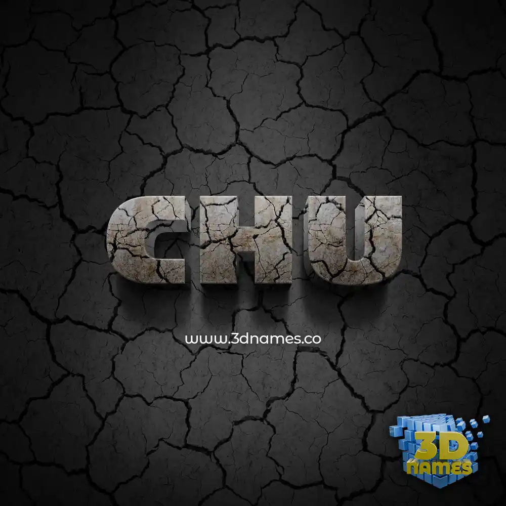 chu in Cracked Stone style - 3D name wallpaper