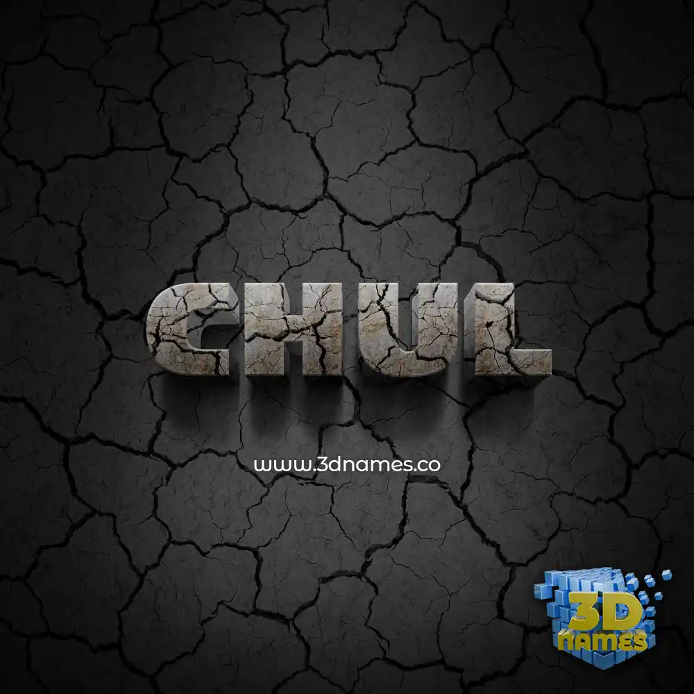 chul in Cracked Stone style - 3D name wallpaper