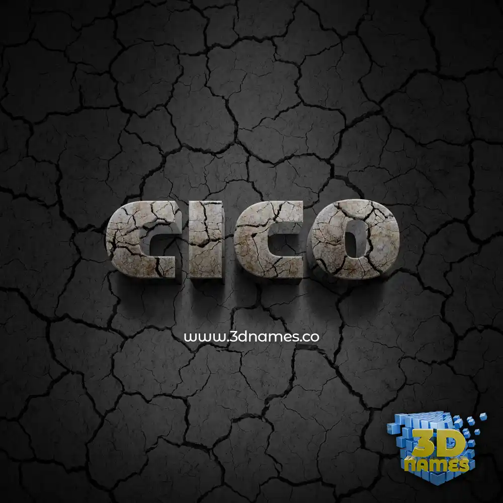 cico in Cracked Stone style - 3D name wallpaper