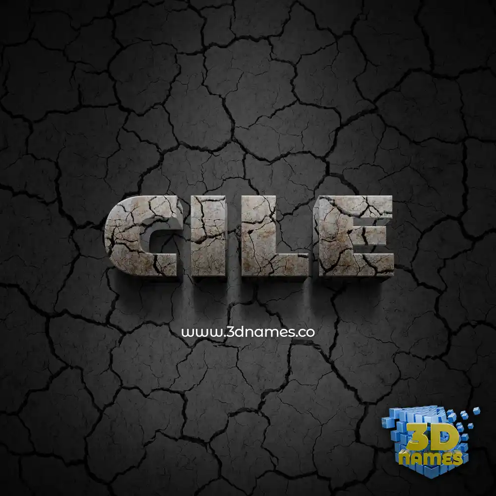 cile in Cracked Stone style - 3D name wallpaper