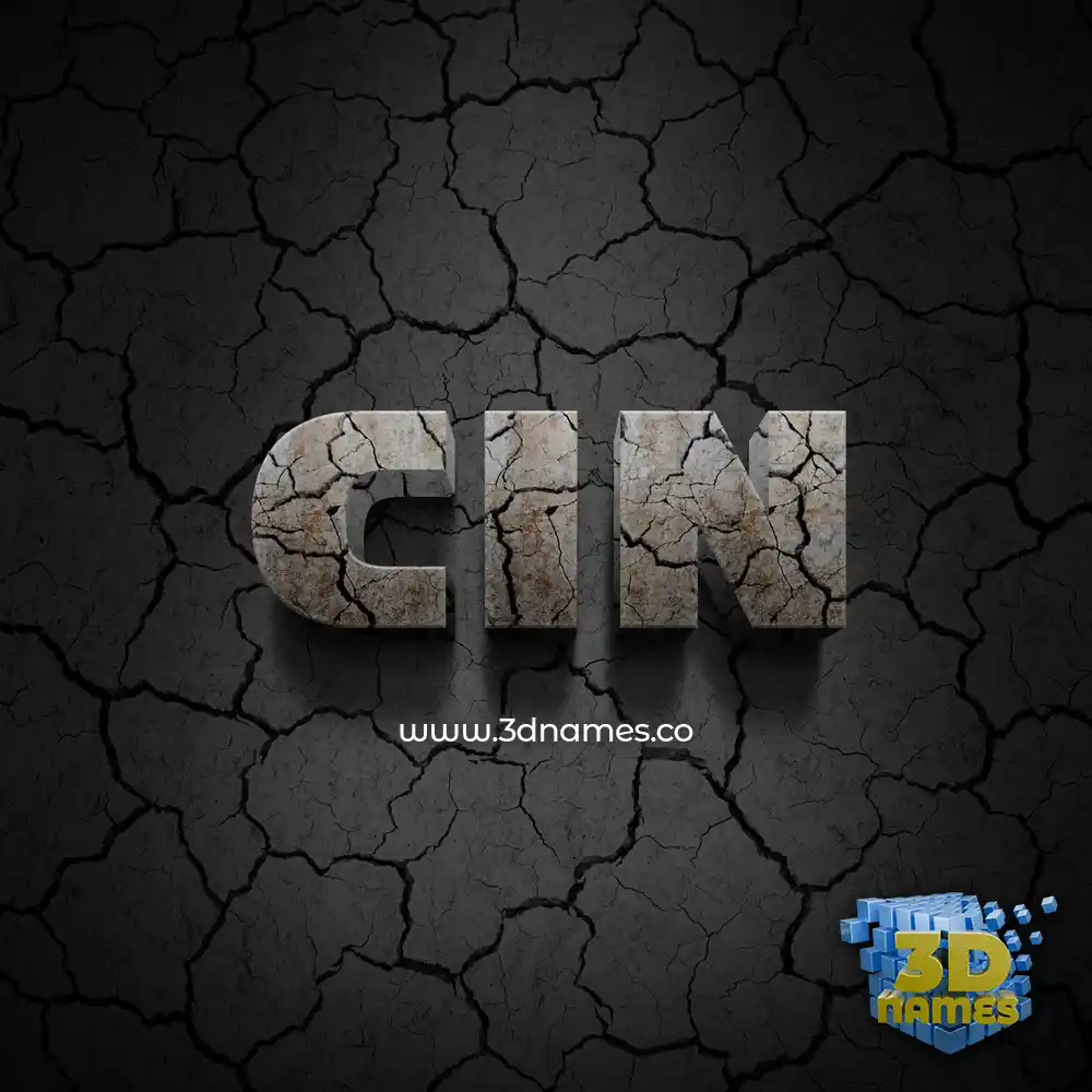 cin in Cracked Stone style - 3D name wallpaper