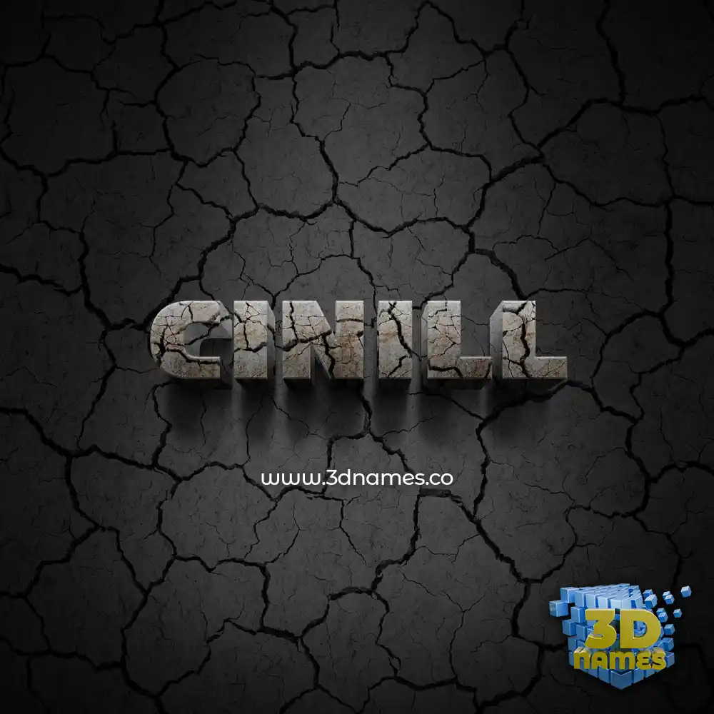 cinill in Cracked Stone style - 3D name wallpaper