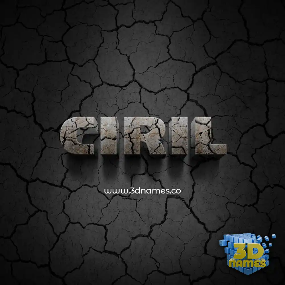 ciril in Cracked Stone style - 3D name wallpaper