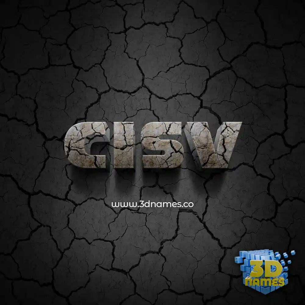 cisv in Cracked Stone style - 3D name wallpaper