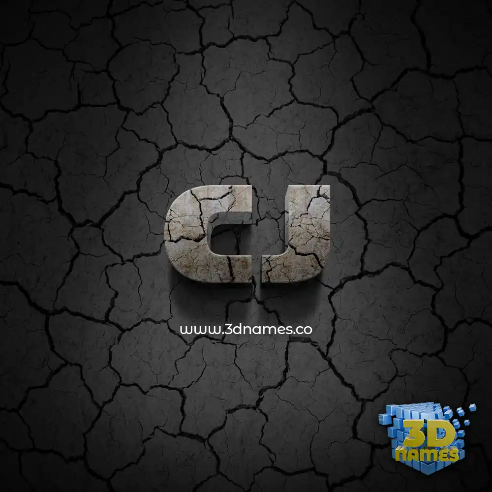 cj in Cracked Stone style - 3D name wallpaper
