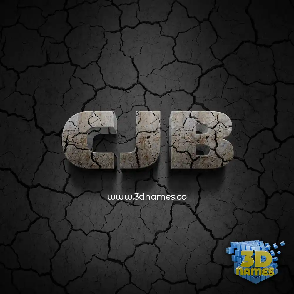 cjb in Cracked Stone style - 3D name wallpaper