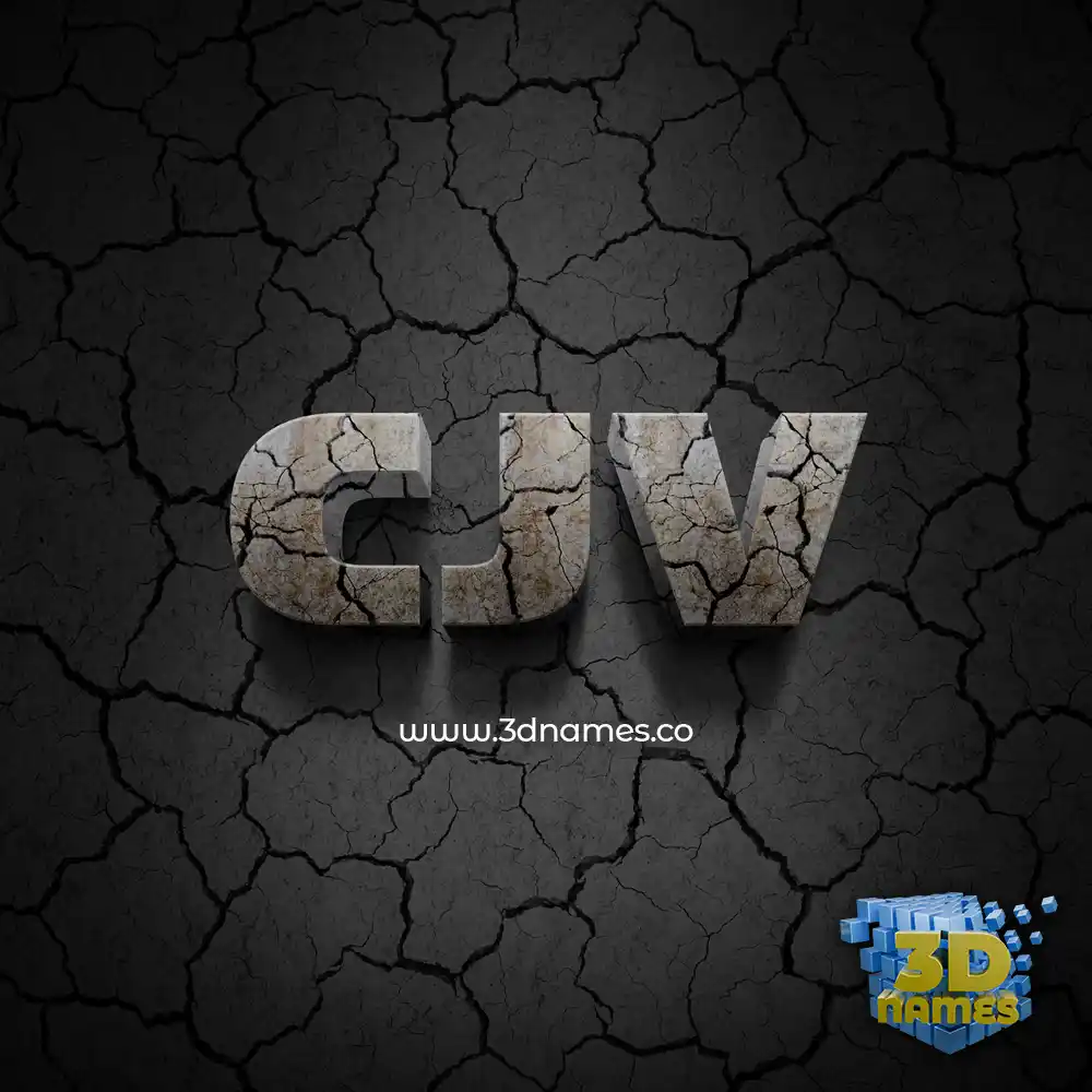 cjv in Cracked Stone style - 3D name wallpaper
