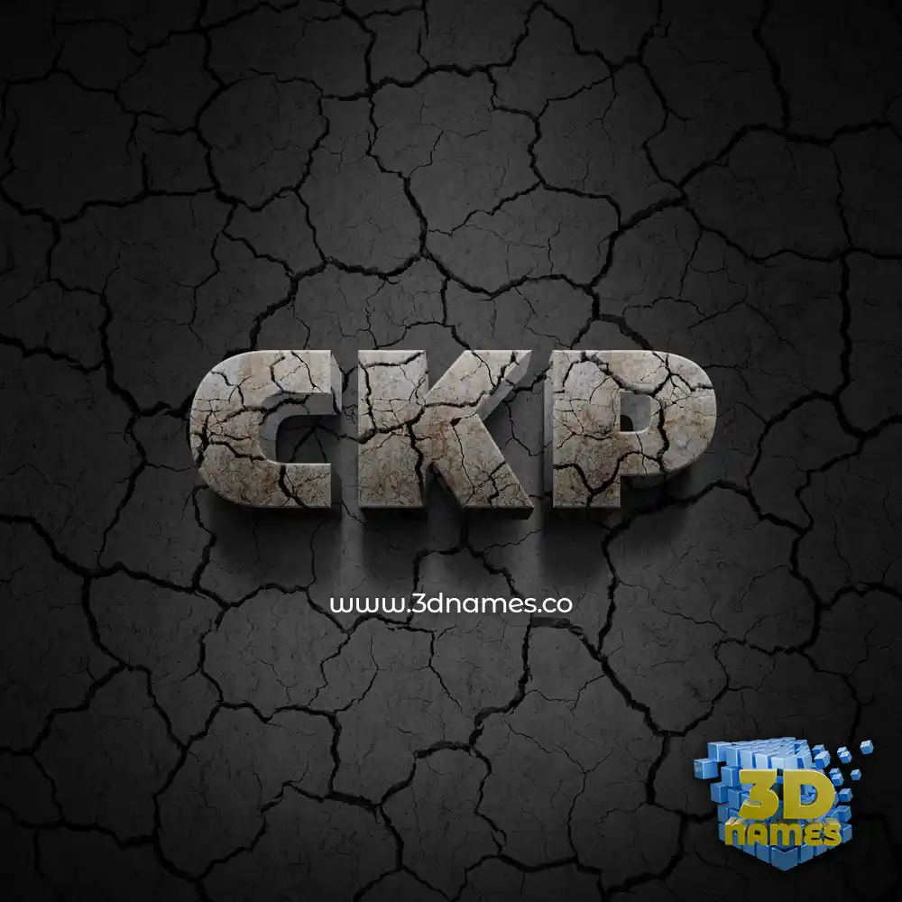 ckp in Cracked Stone style - 3D name wallpaper