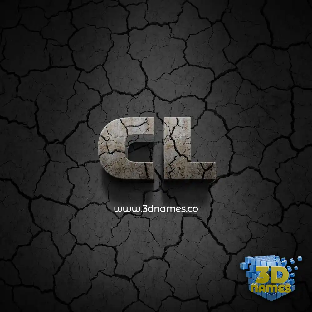 cl in Cracked Stone style - 3D name wallpaper