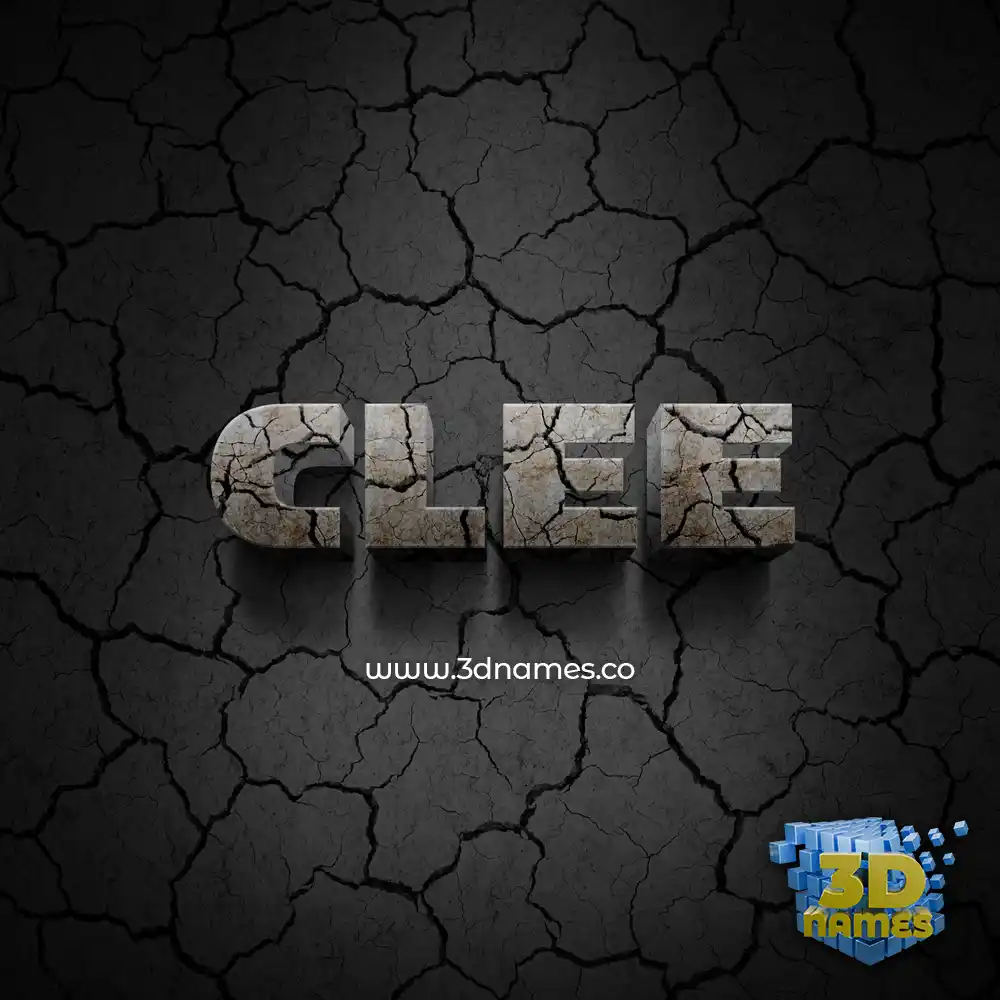 clee in Cracked Stone style - 3D name wallpaper