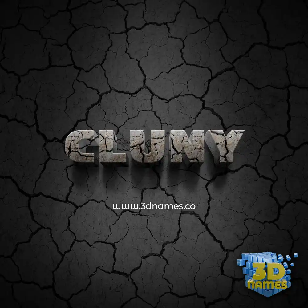 cluny in Cracked Stone style - 3D name wallpaper