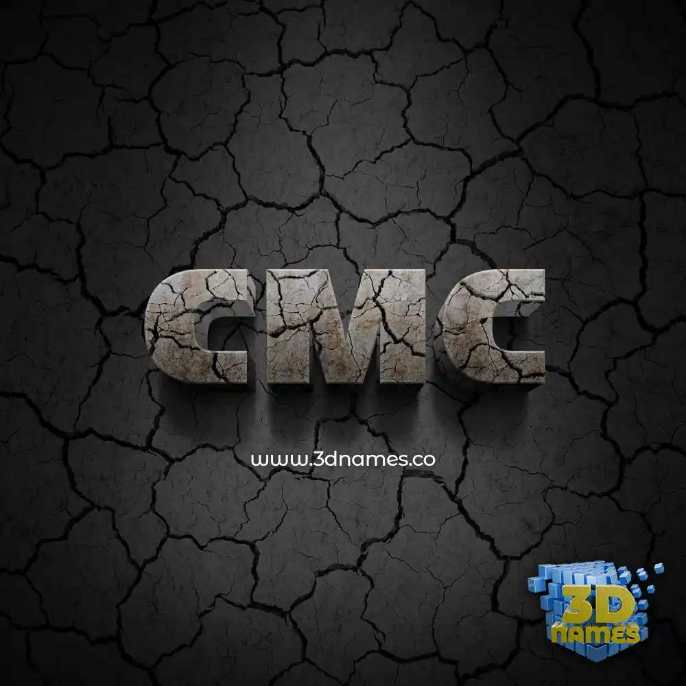 cmc in Cracked Stone style - 3D name wallpaper