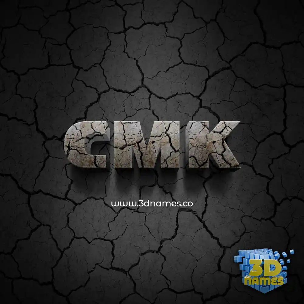 cmk in Cracked Stone style - 3D name wallpaper