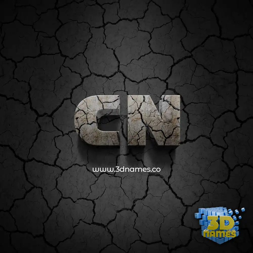 cn in Cracked Stone style - 3D name wallpaper