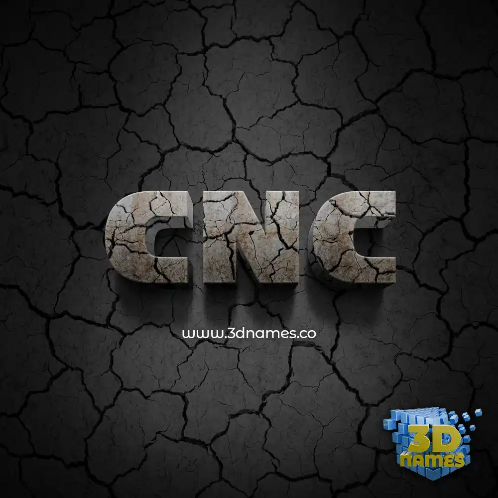 cnc in Cracked Stone style - 3D name wallpaper