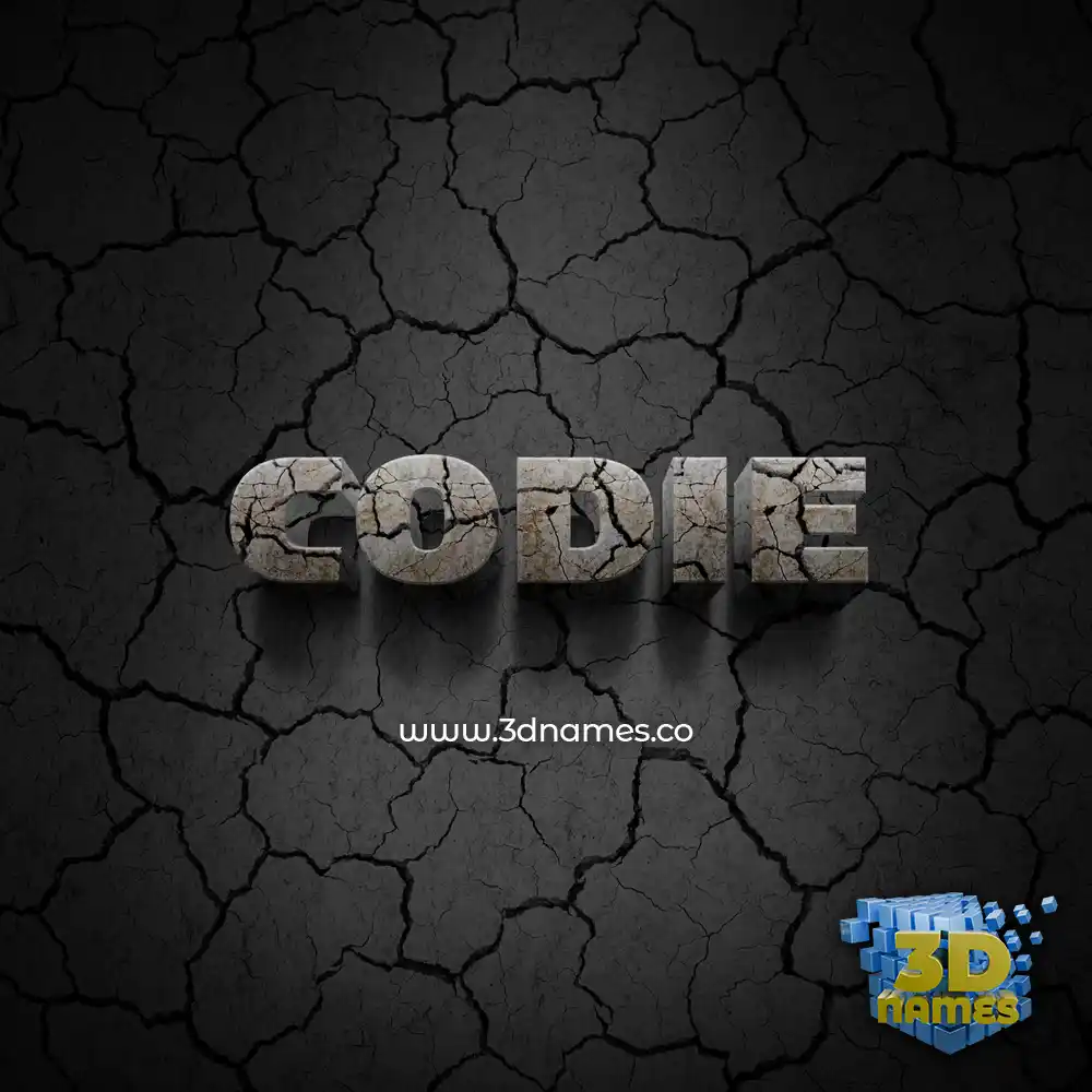 codie in Cracked Stone style - 3D name wallpaper