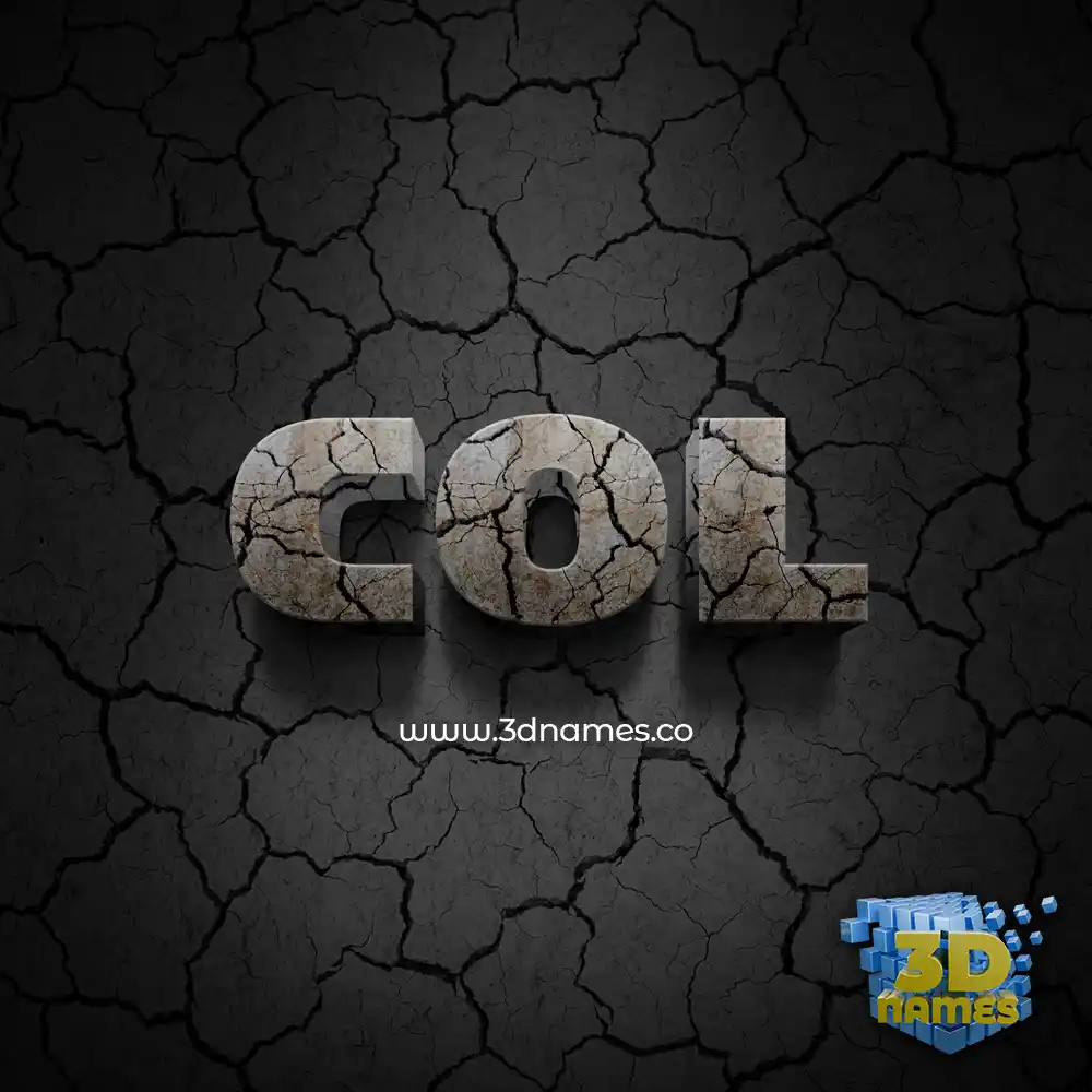 col in Cracked Stone style - 3D name wallpaper