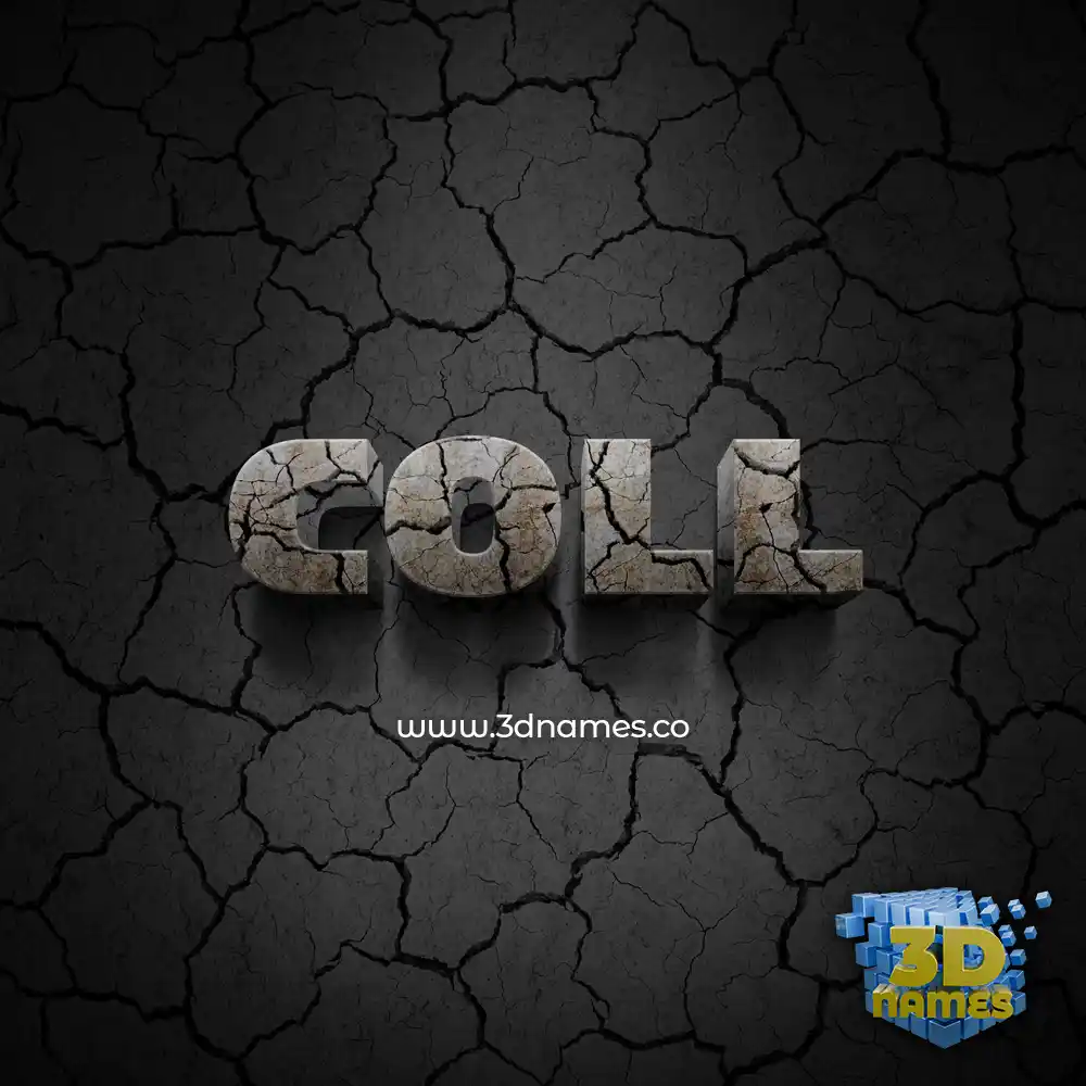coll in Cracked Stone style - 3D name wallpaper