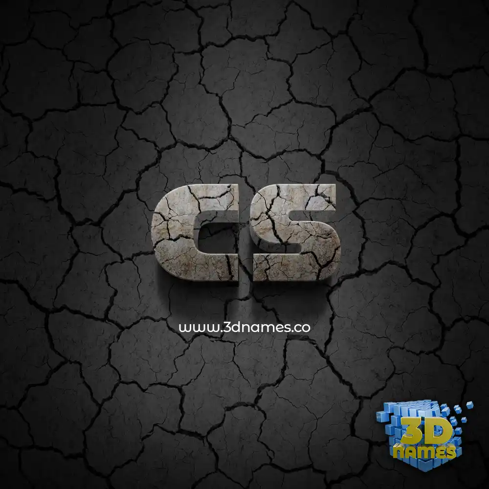 cs in Cracked Stone style - 3D name wallpaper