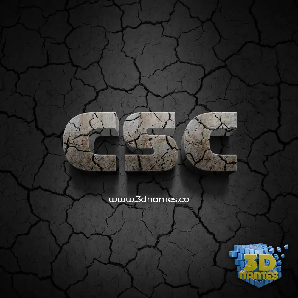 csc in Cracked Stone style - 3D name wallpaper