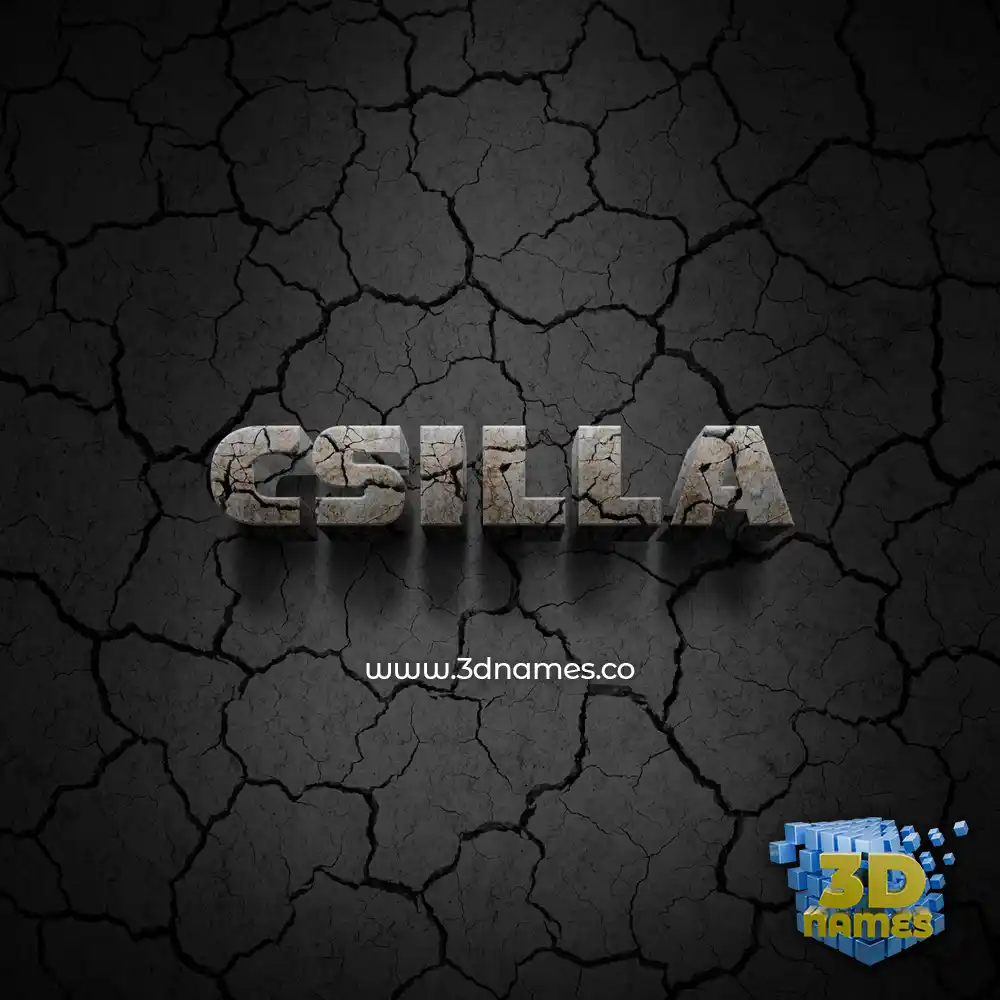 csilla in Cracked Stone style - 3D name wallpaper