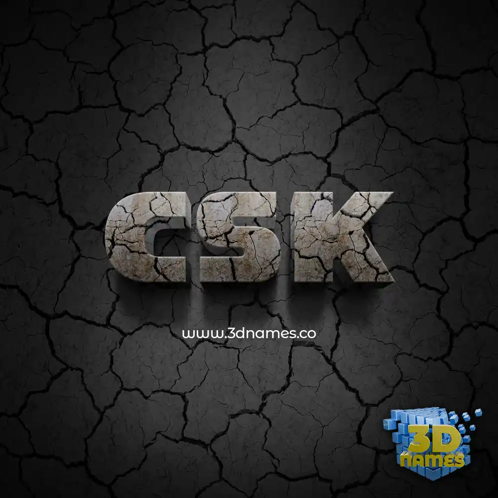 csk in Cracked Stone style - 3D name wallpaper
