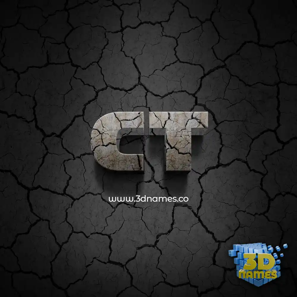 ct in Cracked Stone style - 3D name wallpaper