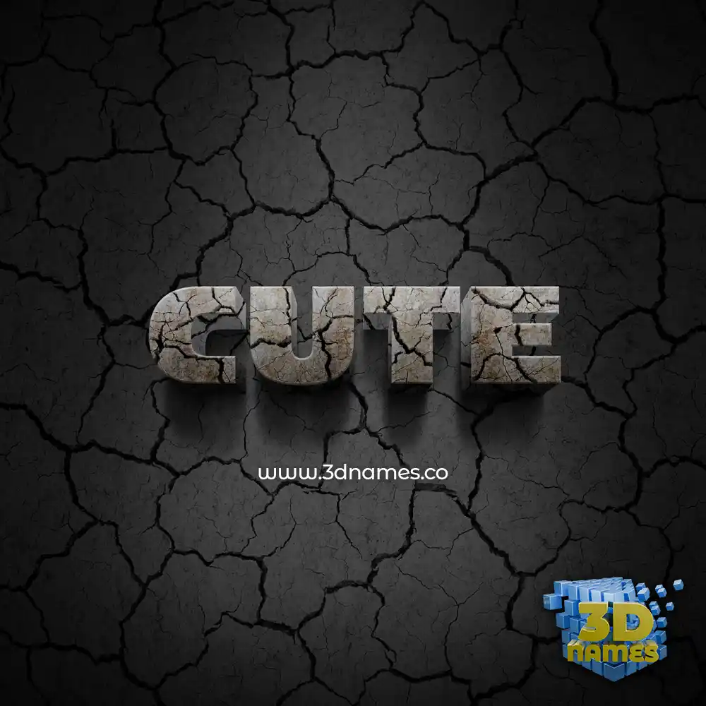 cute in Cracked Stone style - 3D name wallpaper