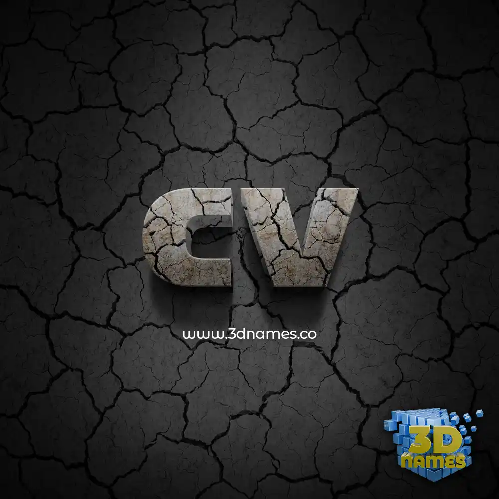cv in Cracked Stone style - 3D name wallpaper