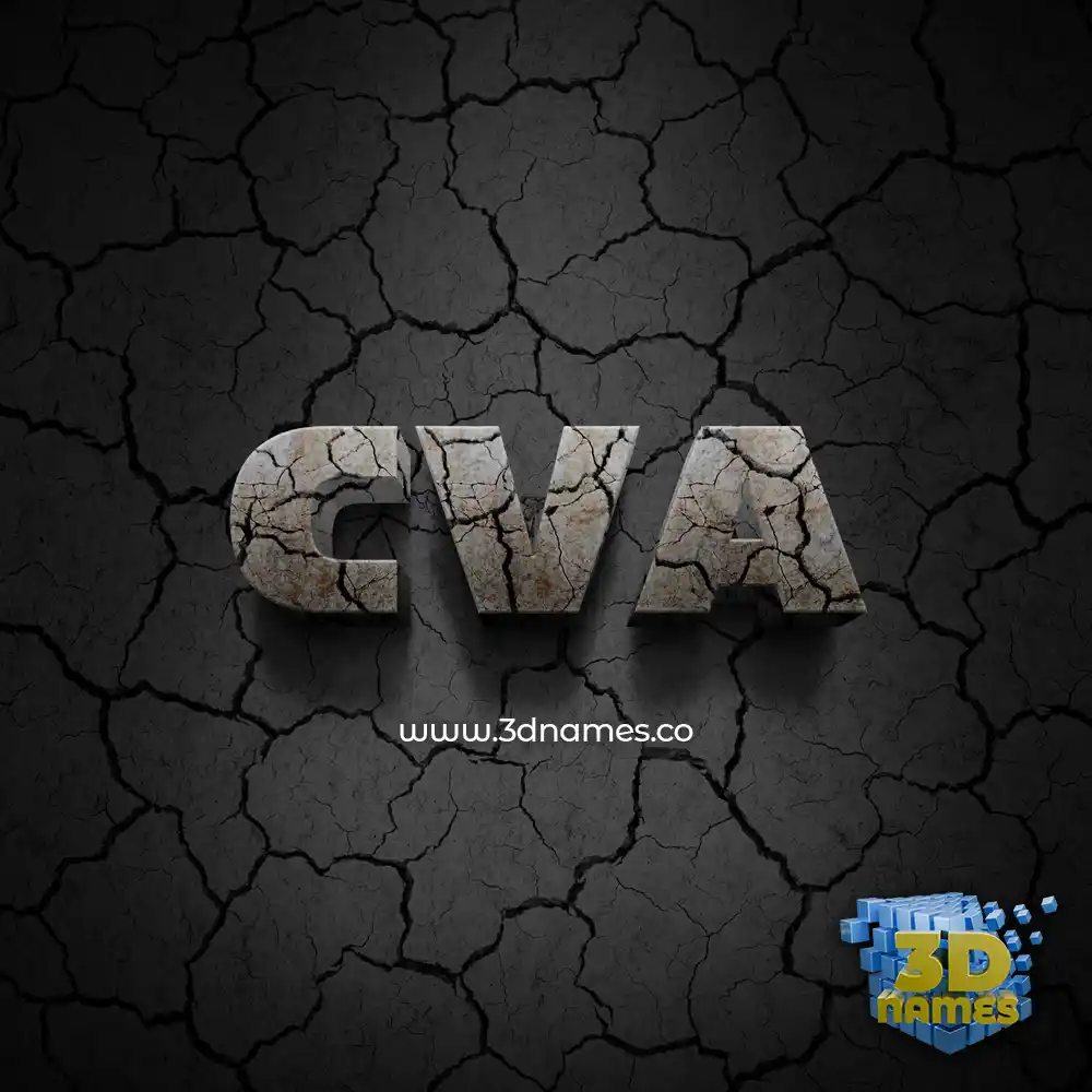 cva in Cracked Stone style - 3D name wallpaper
