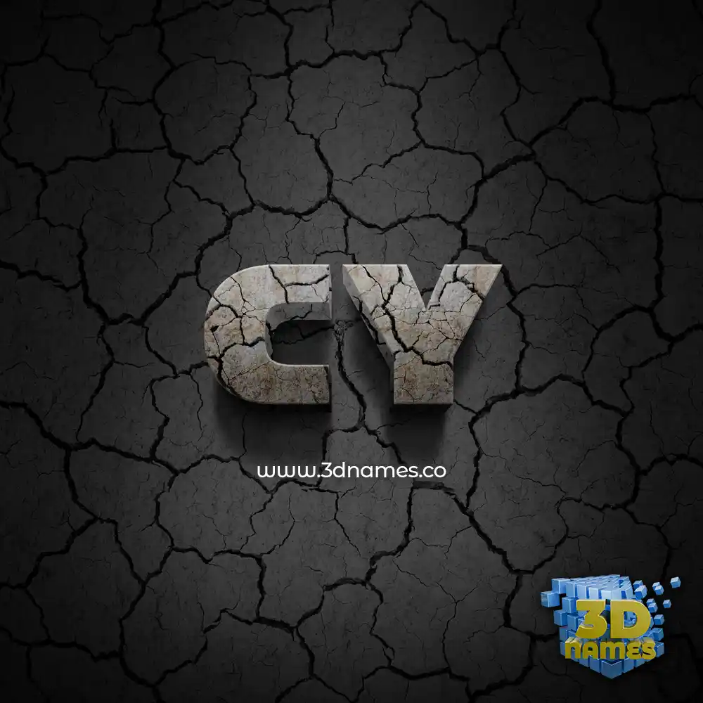cy in Cracked Stone style - 3D name wallpaper