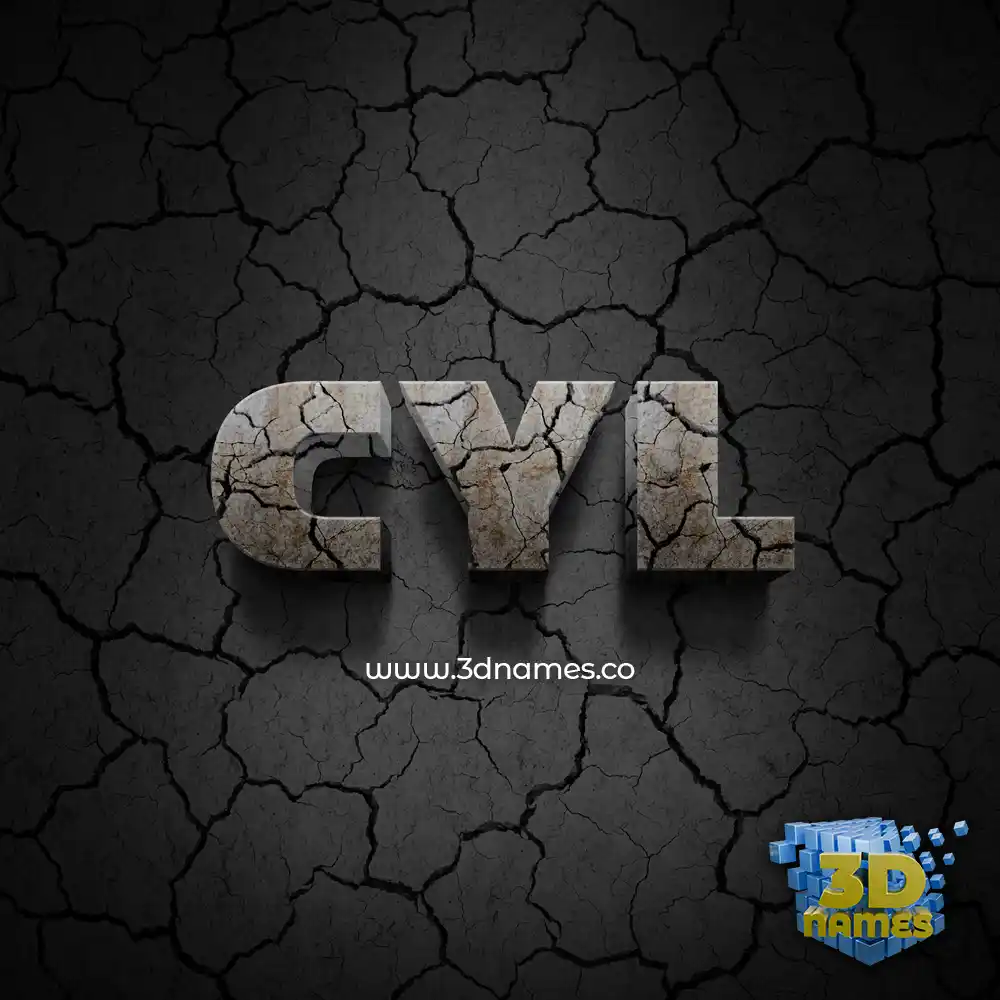 cyl in Cracked Stone style - 3D name wallpaper