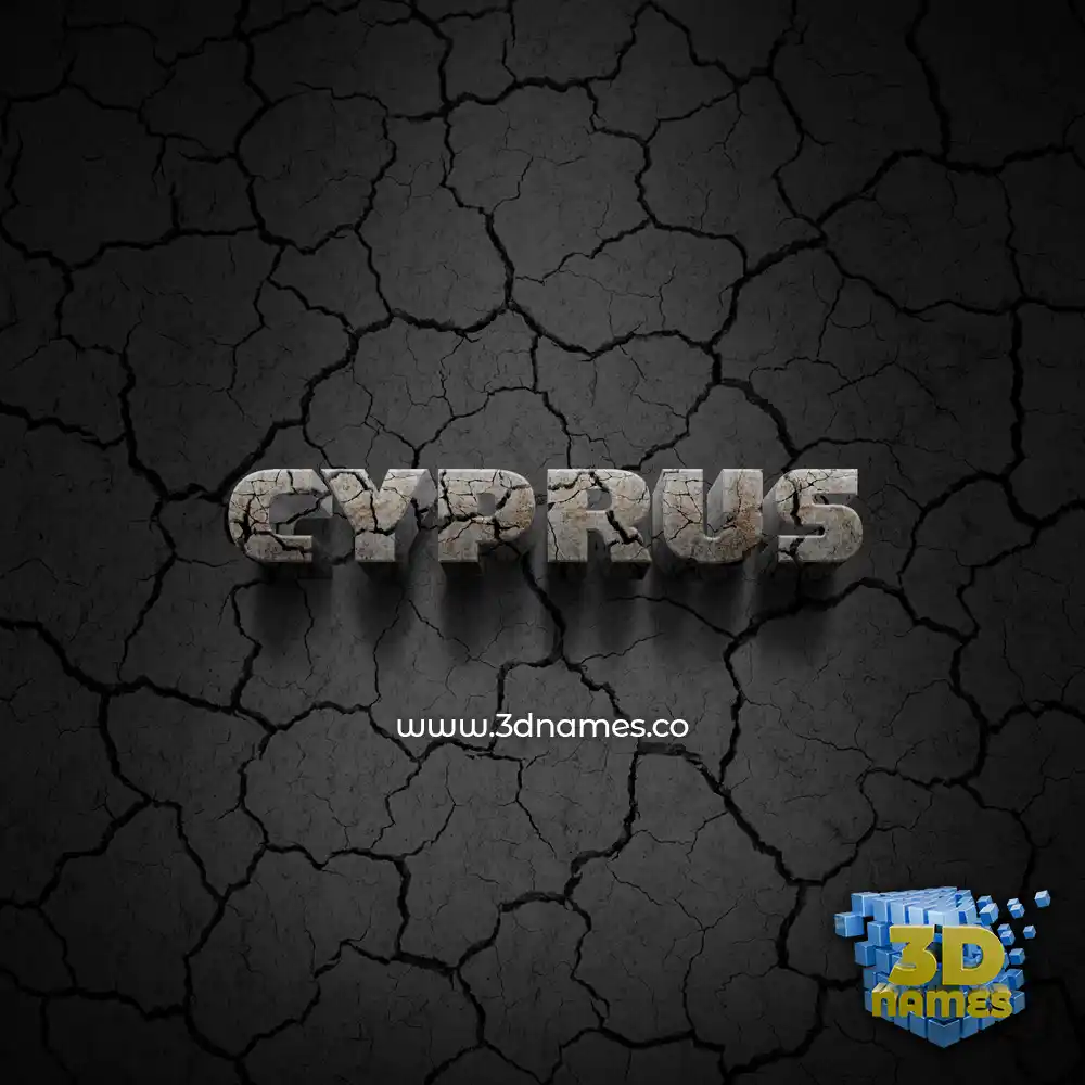 cyprus in Cracked Stone style - 3D name wallpaper