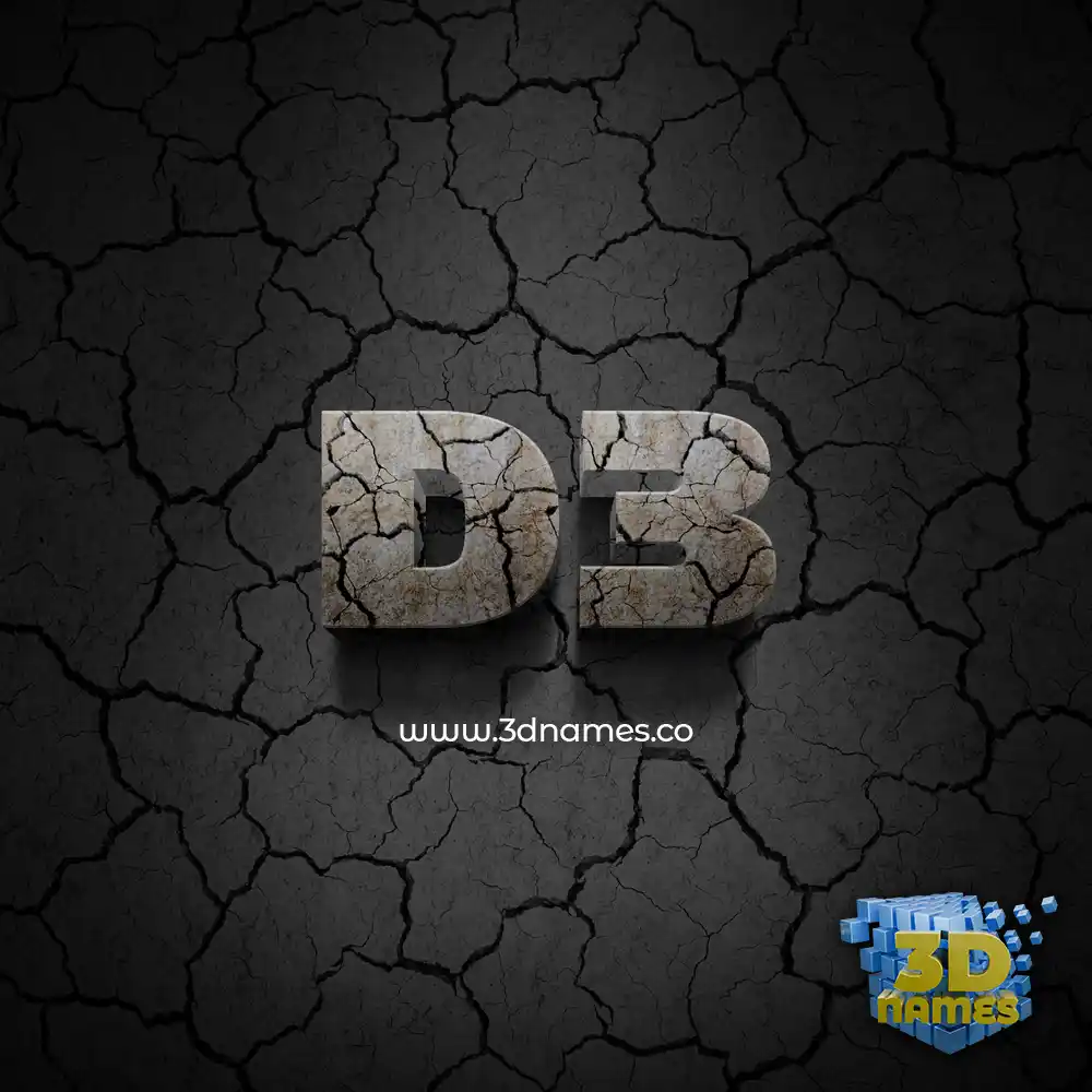 d3 in Cracked Stone style - 3D name wallpaper