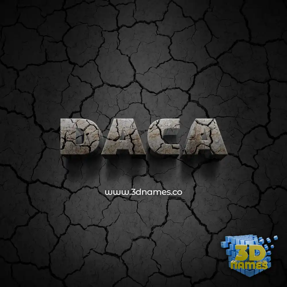 daca in Cracked Stone style - 3D name wallpaper