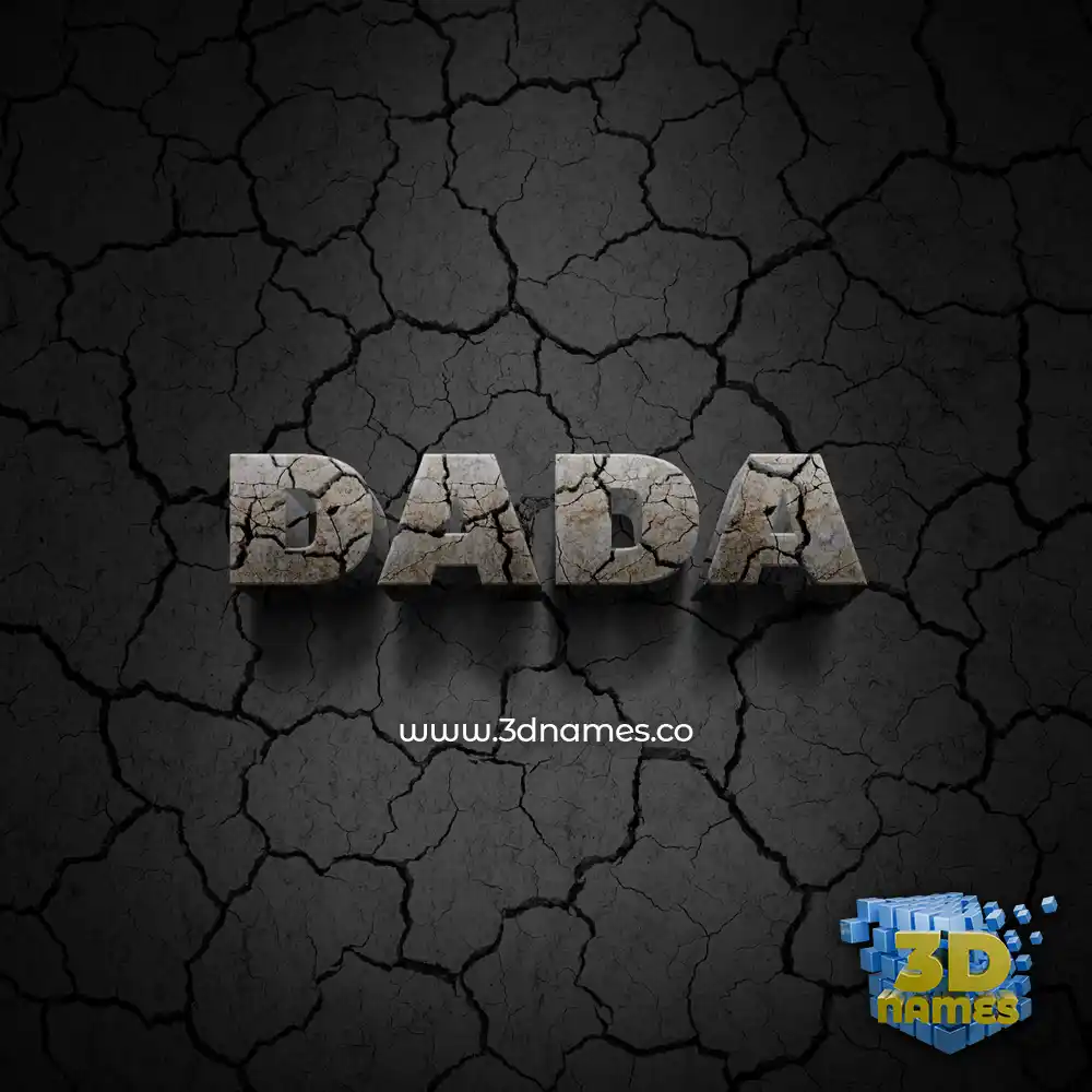 dada in Cracked Stone style - 3D name wallpaper