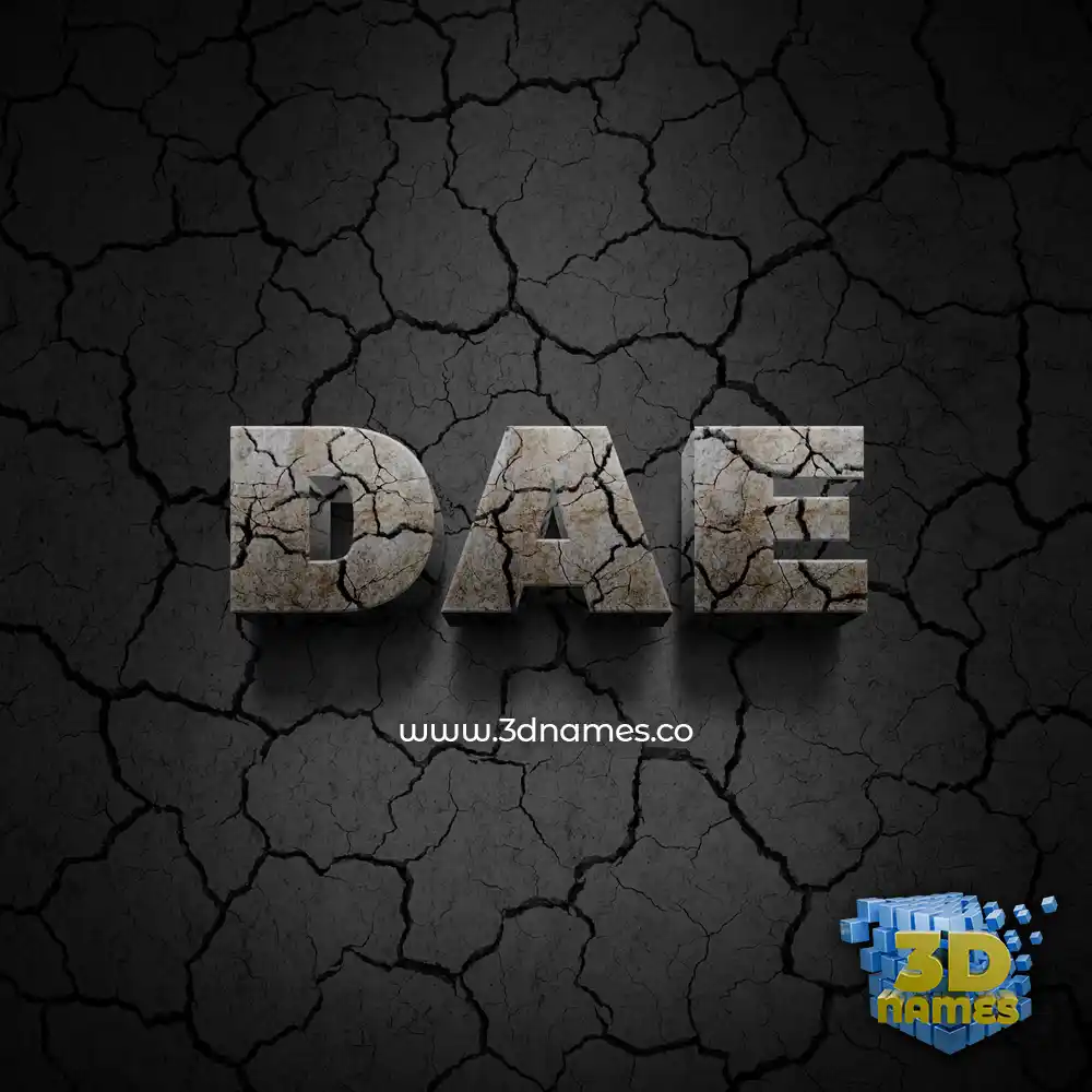 dae in Cracked Stone style - 3D name wallpaper