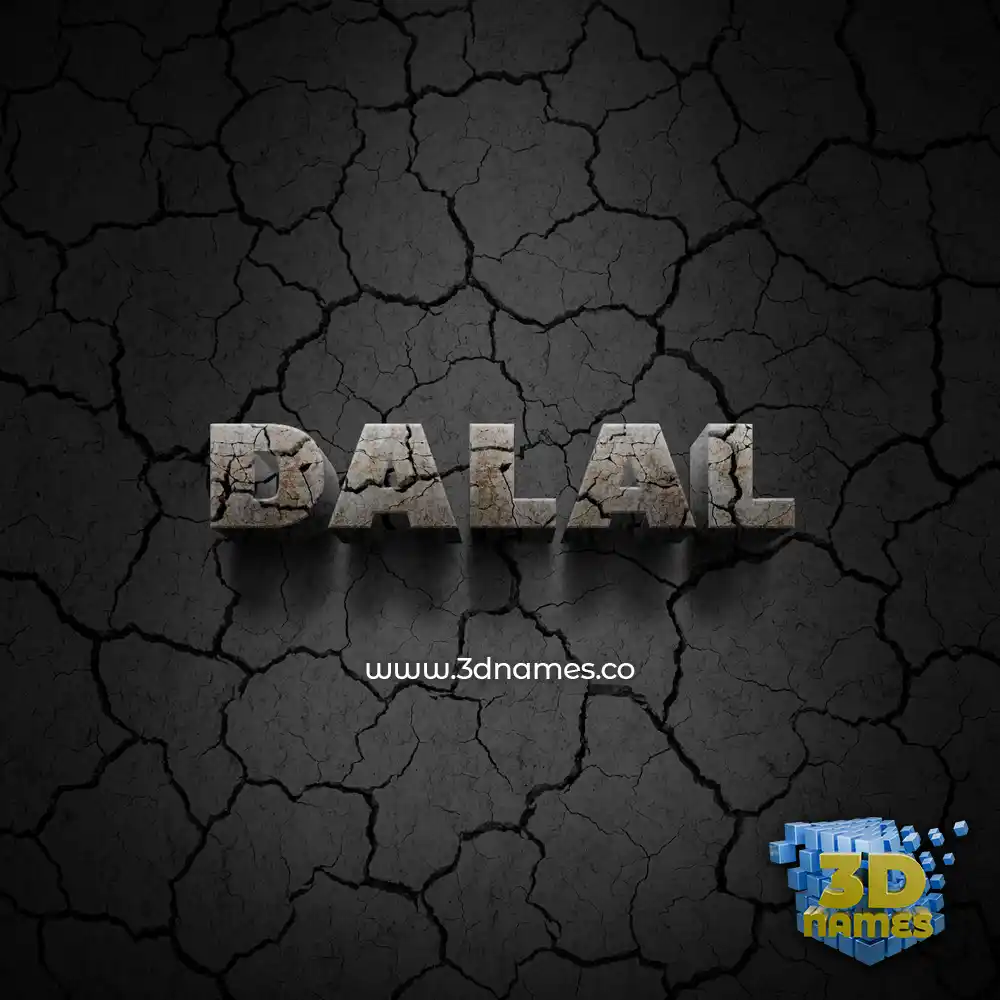 dalal in Cracked Stone style - 3D name wallpaper