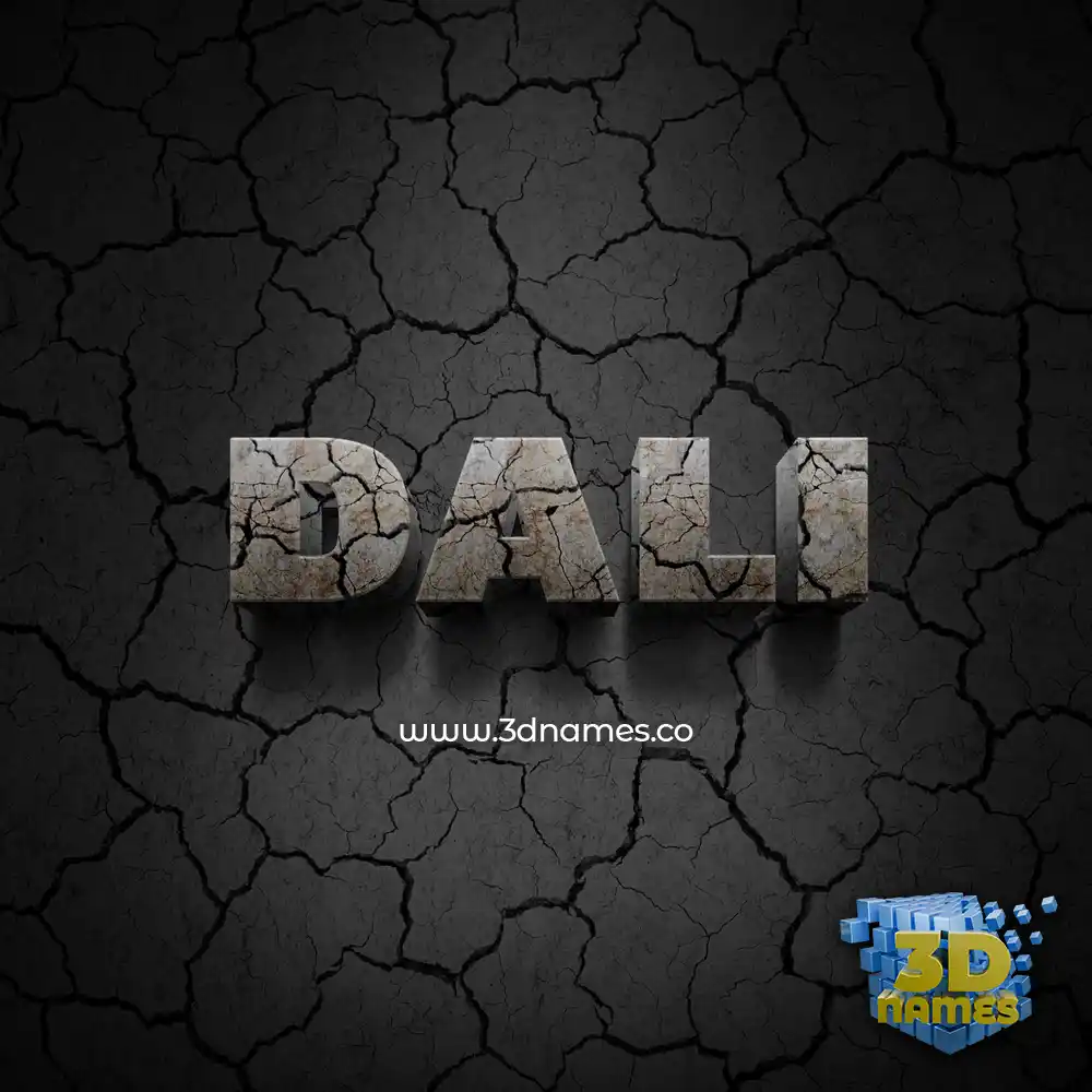 dali in Cracked Stone style - 3D name wallpaper