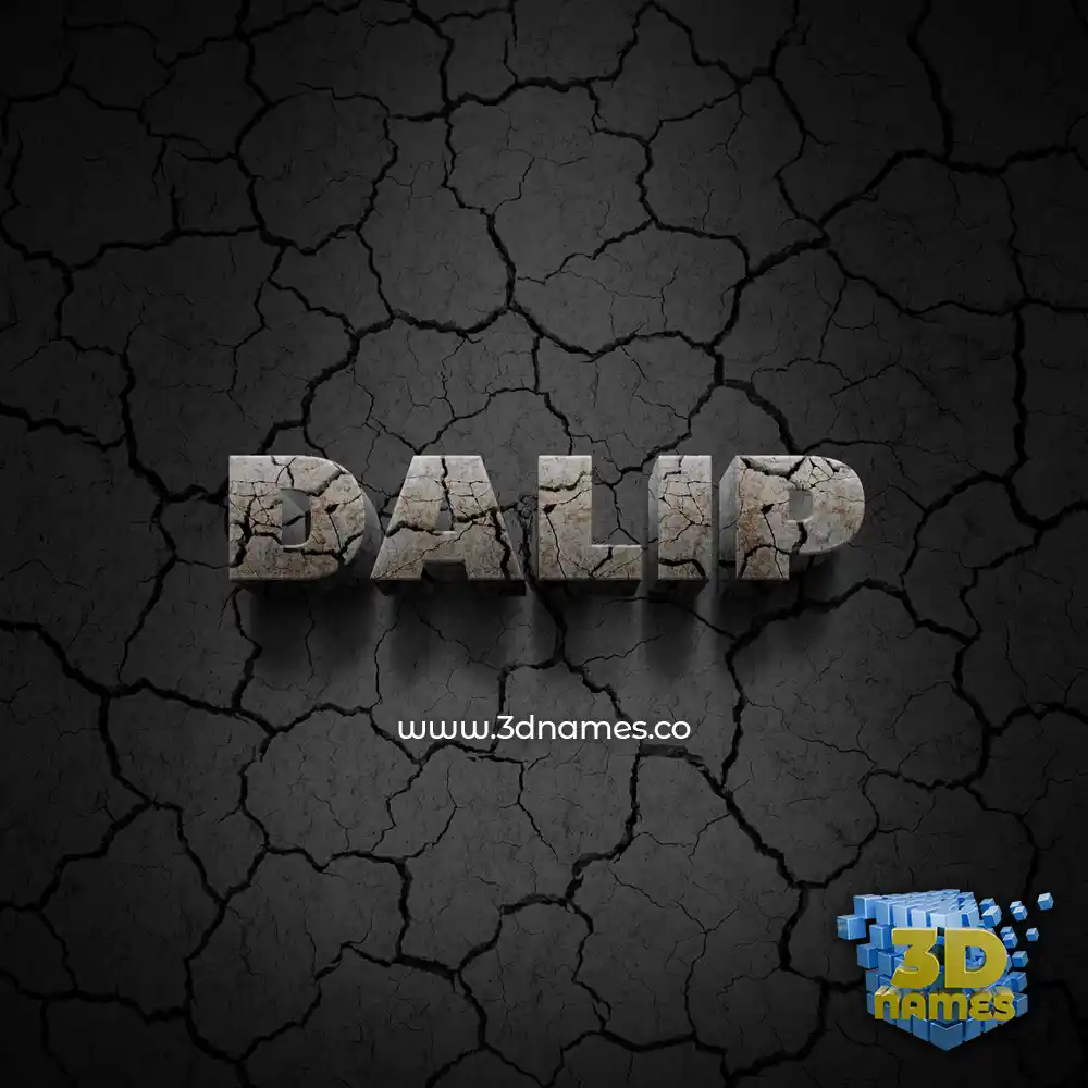 dalip in Cracked Stone style - 3D name wallpaper