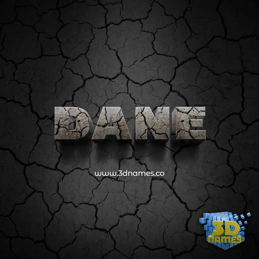 dane in Cracked Stone style - 3D name wallpaper