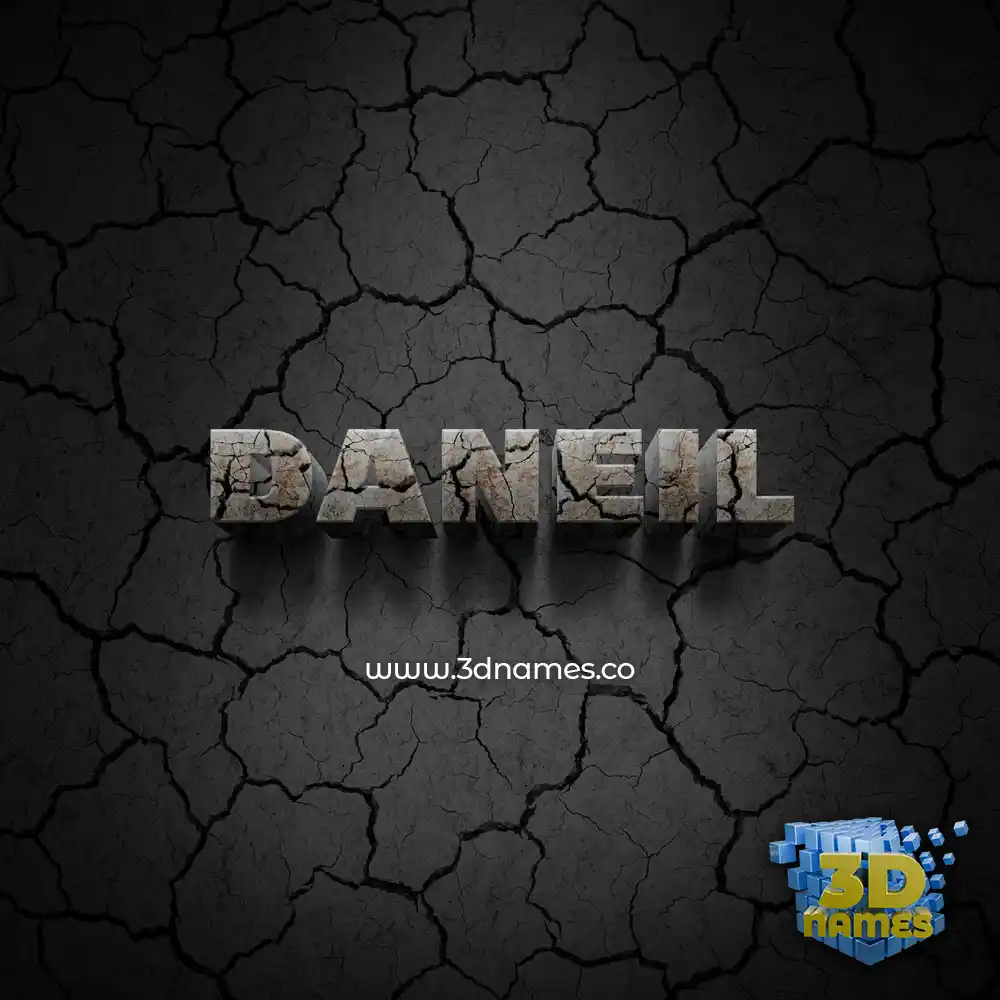 daneil in Cracked Stone style - 3D name wallpaper