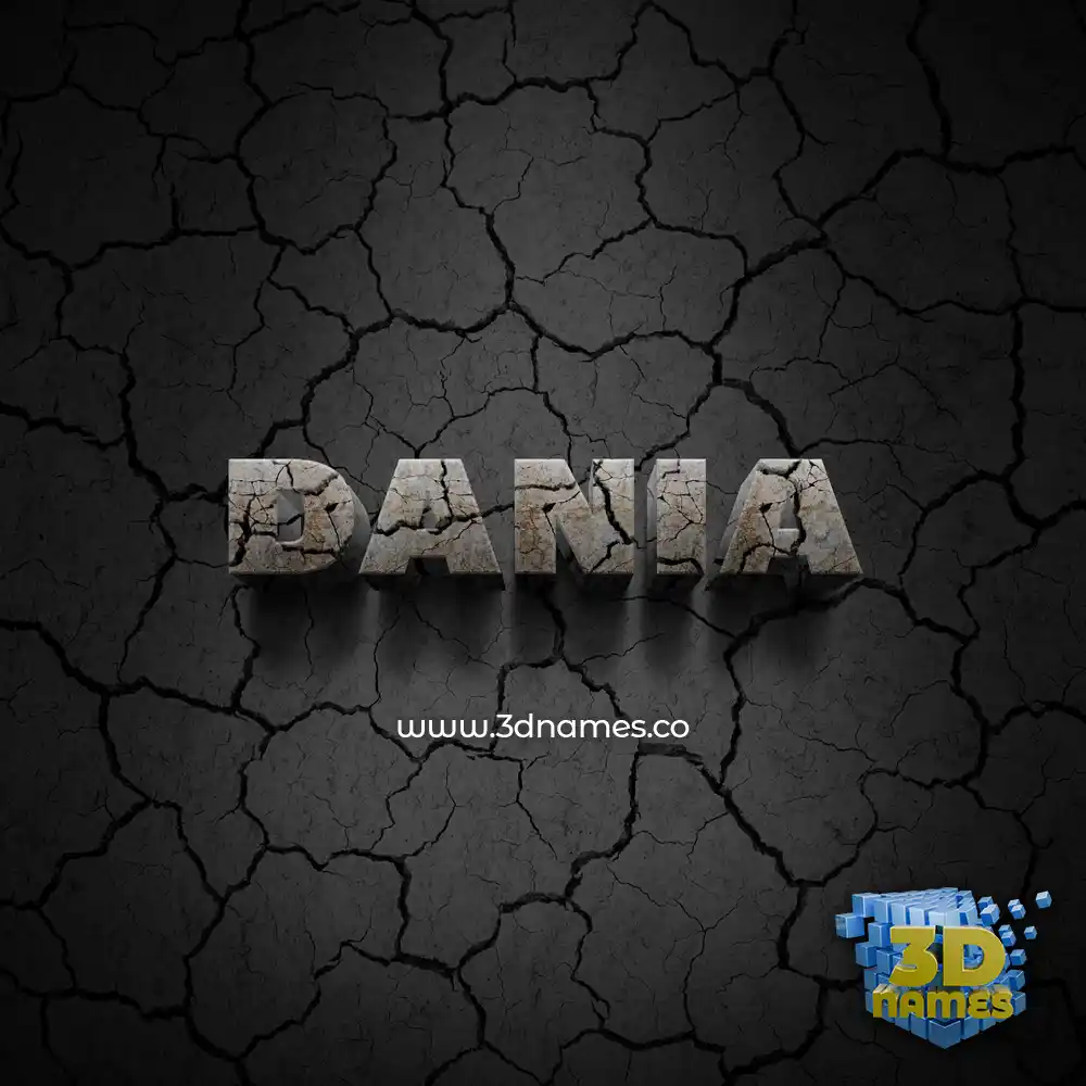 dania in Cracked Stone style - 3D name wallpaper