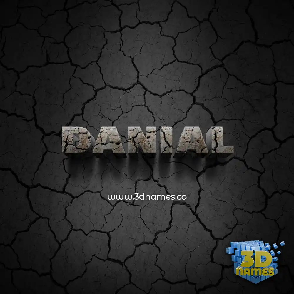 danial in Cracked Stone style - 3D name wallpaper