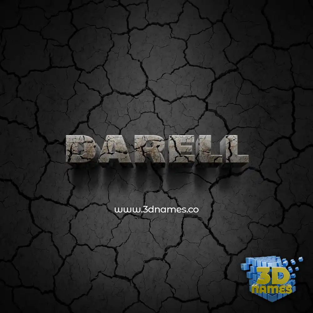 darell in Cracked Stone style - 3D name wallpaper
