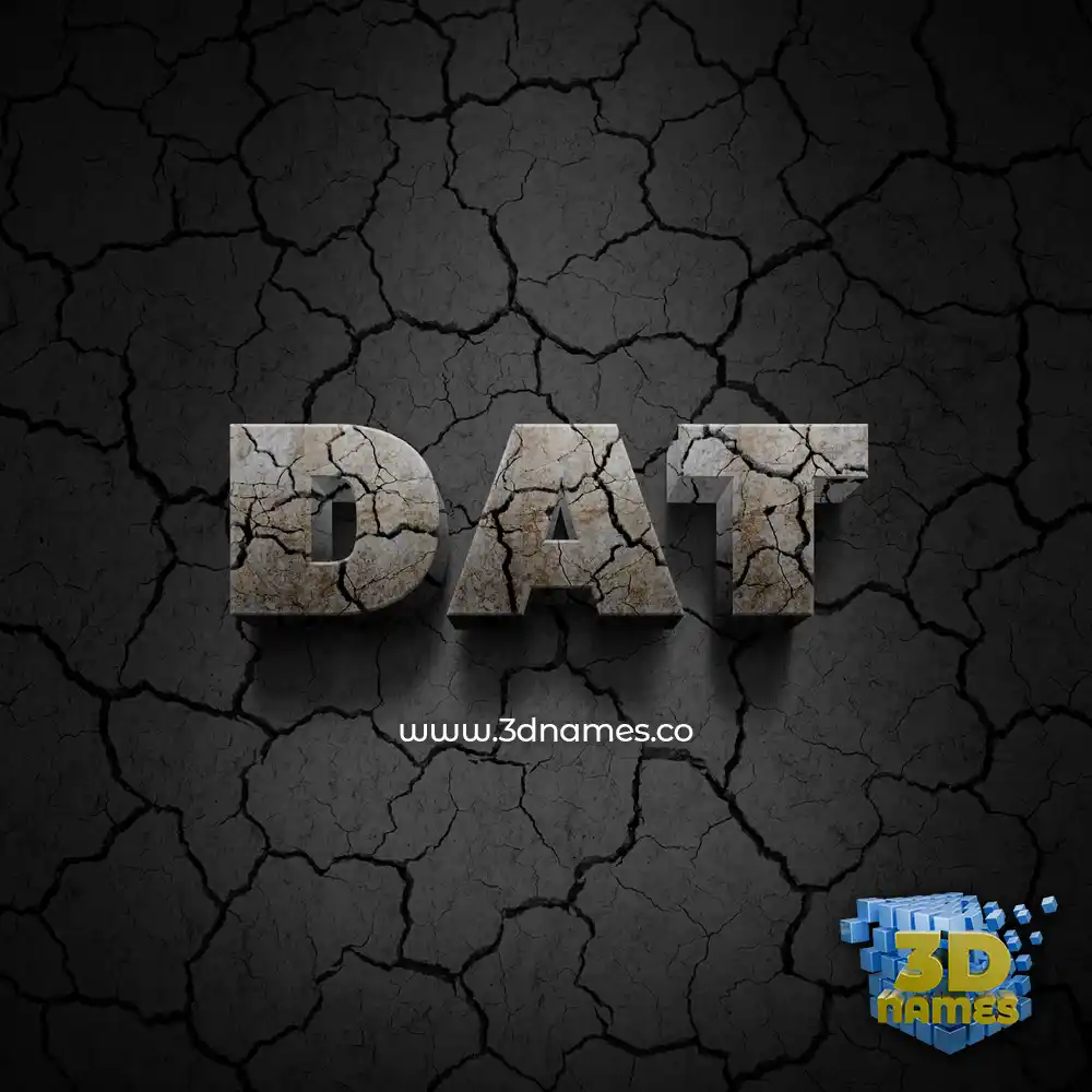 dat in Cracked Stone style - 3D name wallpaper