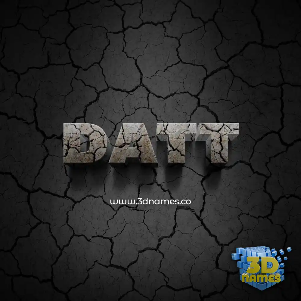datt in Cracked Stone style - 3D name wallpaper